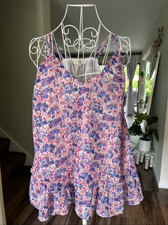 entro Tops - entro Pink and Blue Floral Shirt